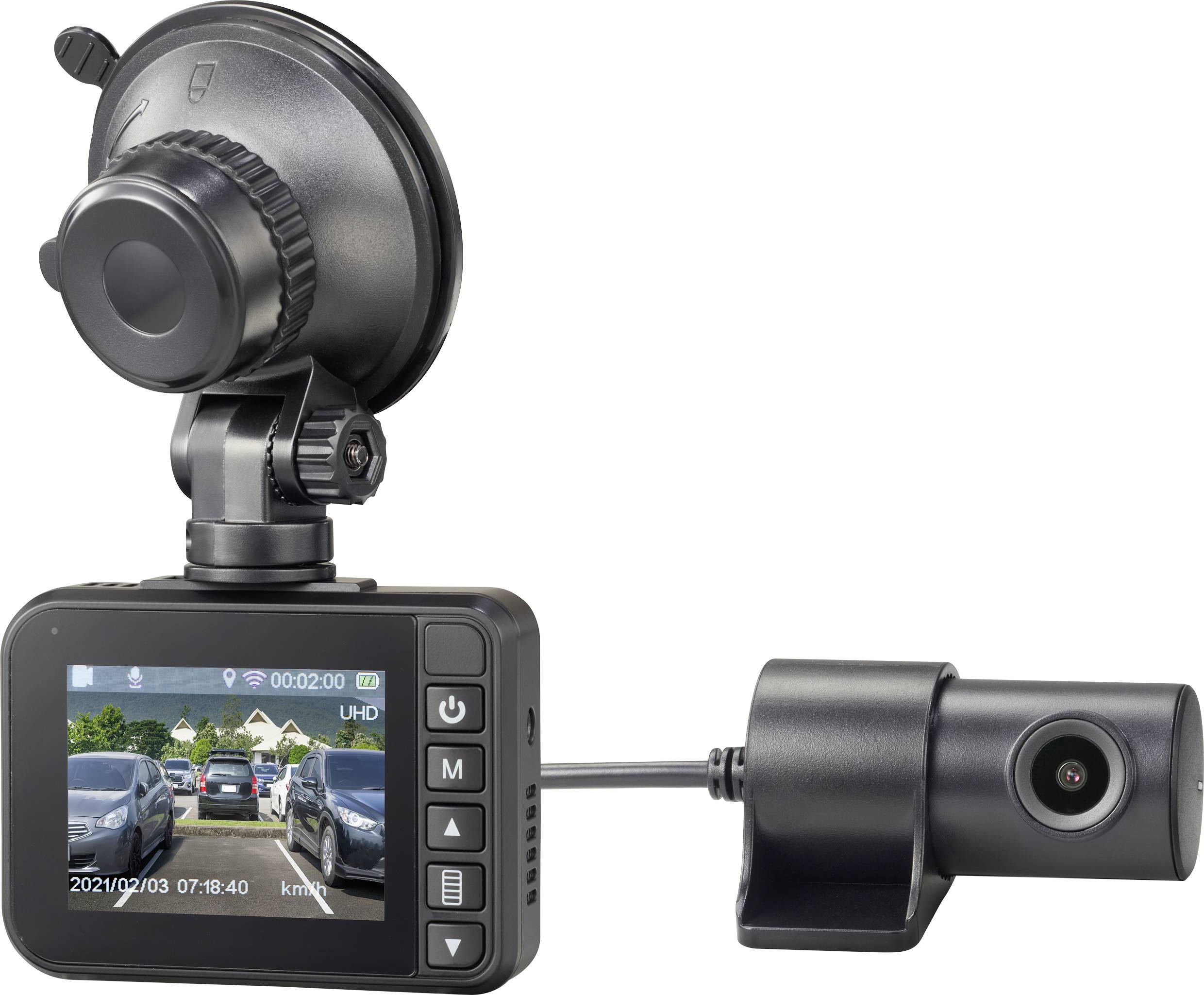 Renkforce RF-DHC-600 Dashcam mit GPS Blickwinkel horizontal max.=140 ° WLAN, Rückfahrkamera, Schlei