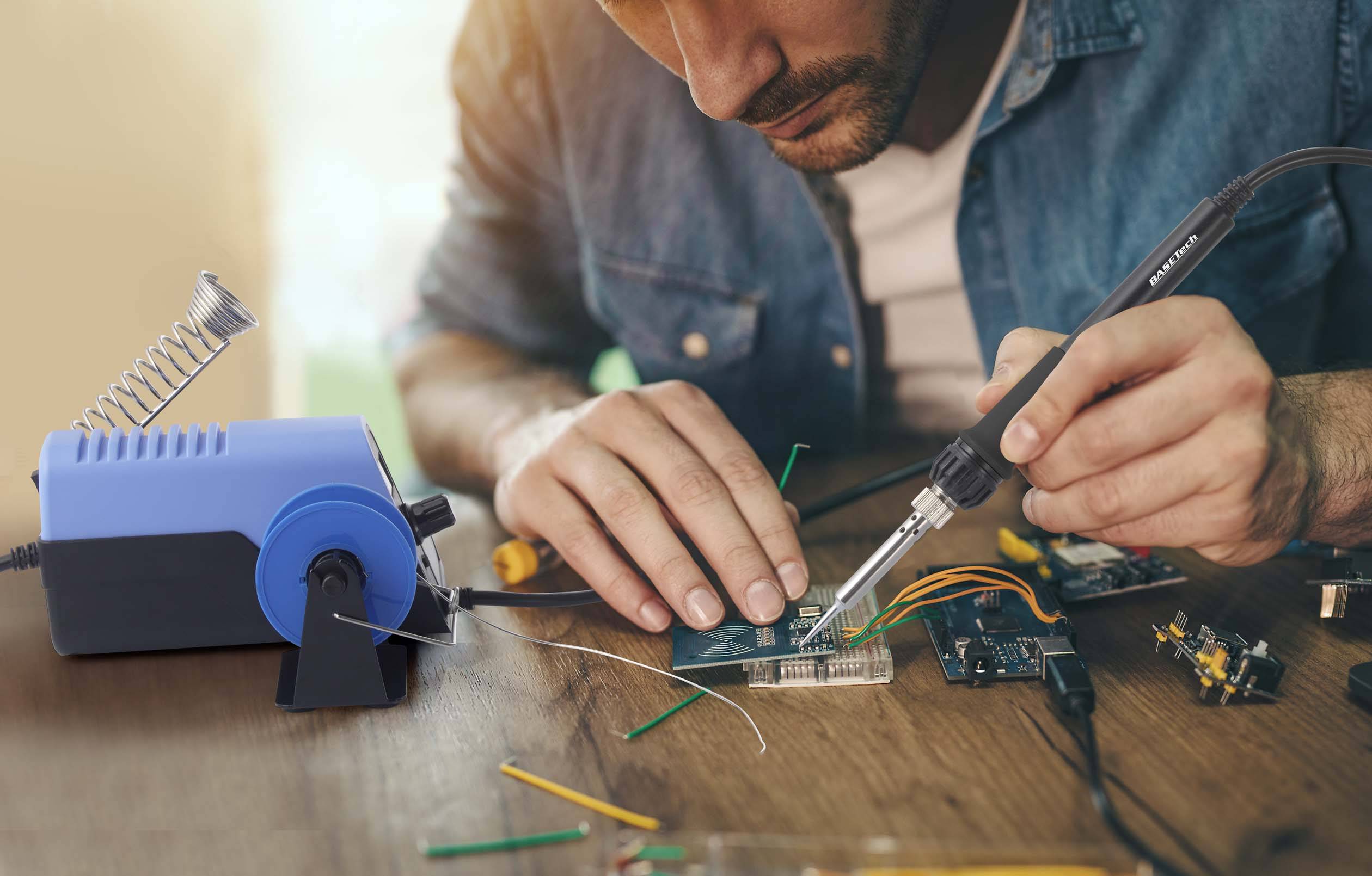 Basetech LSL-919 Lötstation digital 30W 160 - 480°C inkl. Lötzinn