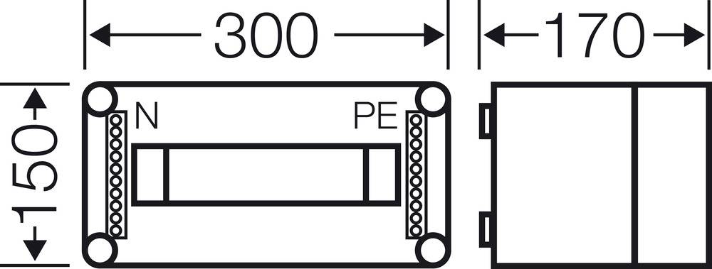 Hensel 2000601 Mi 1112 Kleinverteiler Aufputz Anzahl Teilungen = 12 Anzahl Reihen = 1 Inhalt 1St.