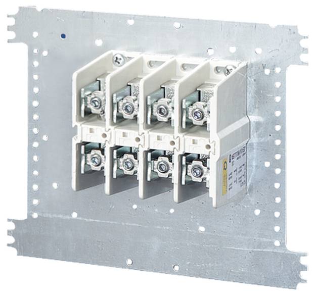 Ein Federsystem verbunden mit einer Metallplatte, geeignet für elektrische Verkabelung oder Installation.