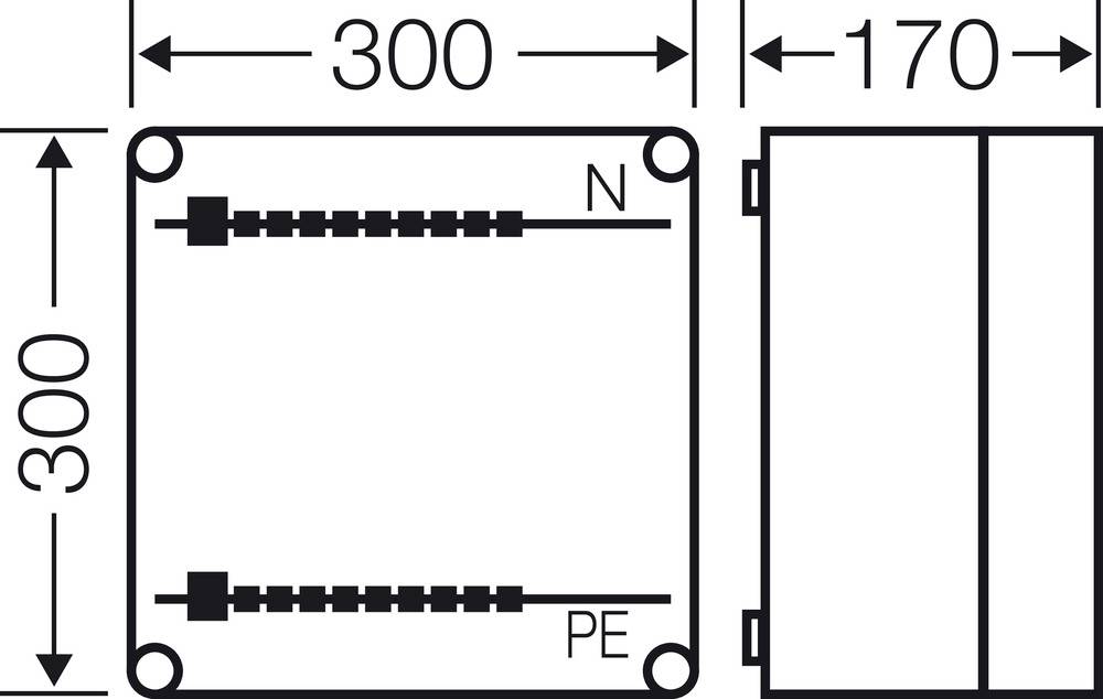 Hensel Mi PV 5521 Installationsverteiler 300 x 300 x 170 Grau 1St.