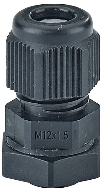 Hensel 36000165 Kabelverschraubung mit Gegenmutter, mit Zugentlastung, schlagfest Kunststoff Schwarz 20St.