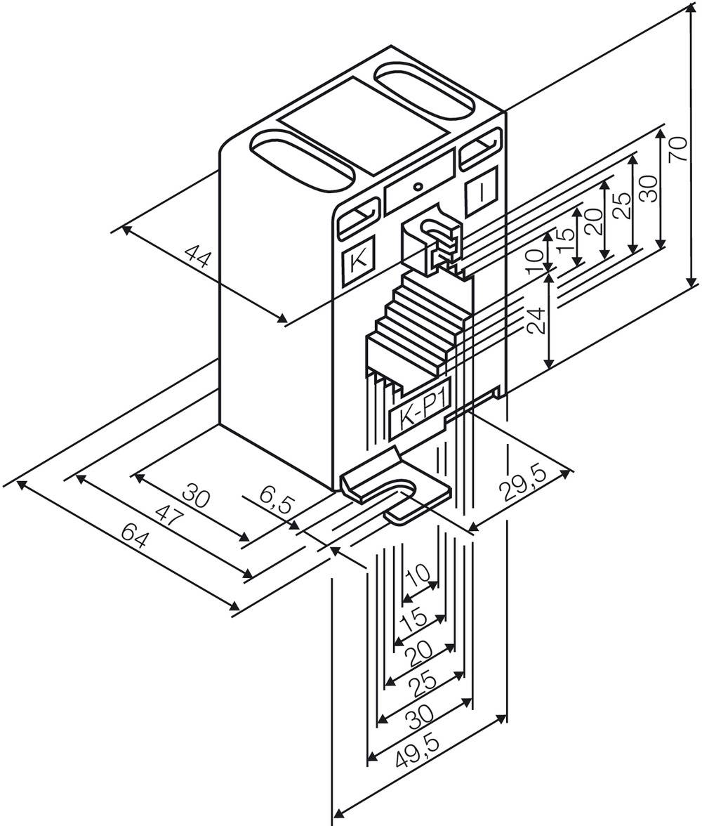 Hensel ME 330 20001376 Stromwandler 3phasig Primärstrom 125A Sekundärstrom 5A Leiterdurchführung (H x B):10 x 30m