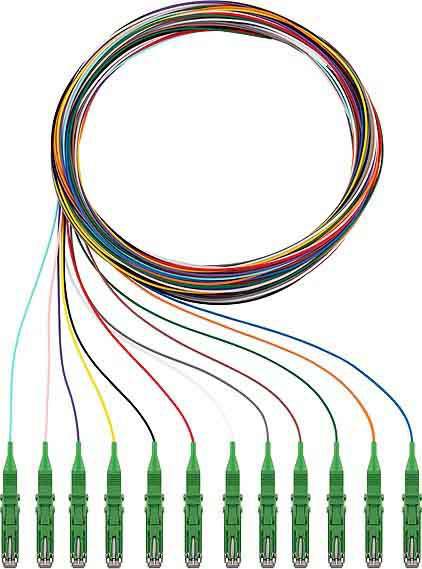 Rutenbeck 228041302 Glasfaser LWL Anschlusskabel [12x LSH-Stecker - 12x offene Kabelenden]