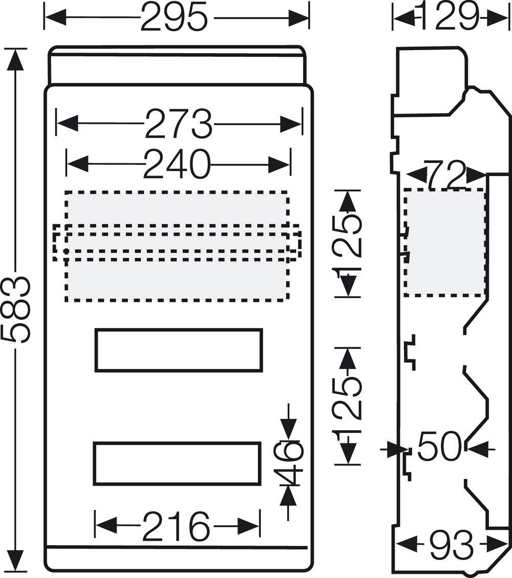 Hensel 6100432 KV 9330 Kleinverteiler Aufputz Anzahl Teilungen = 24 Anzahl Reihen = 2 Inhalt 1St.