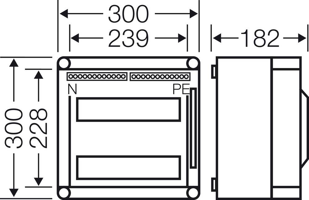 Hensel 2000602 Mi 1220 Kleinverteiler Aufputz Anzahl Teilungen = 24 Anzahl Reihen = 2 Inhalt 1St.