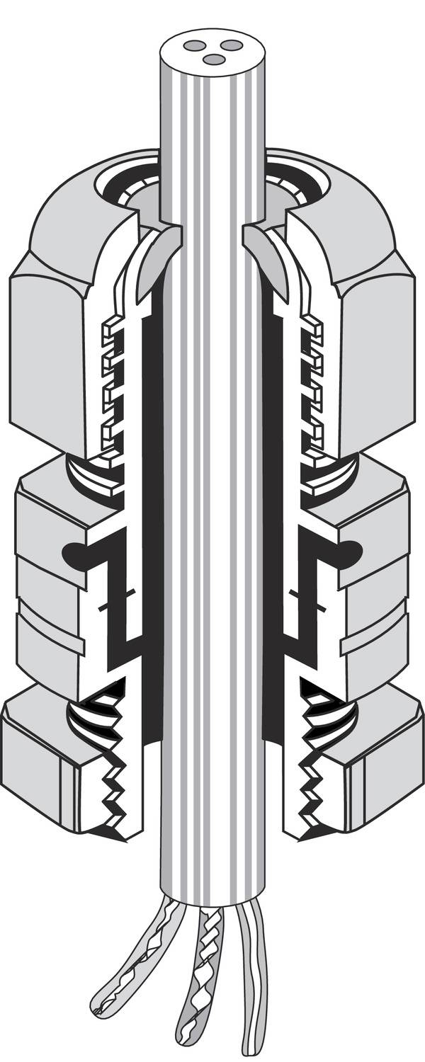 Hensel 36001004 Belüftungsstopfen mit Gegenmutter, mit Zugentlastung, schlagfest Kunststoff Lichtgrau 1St.