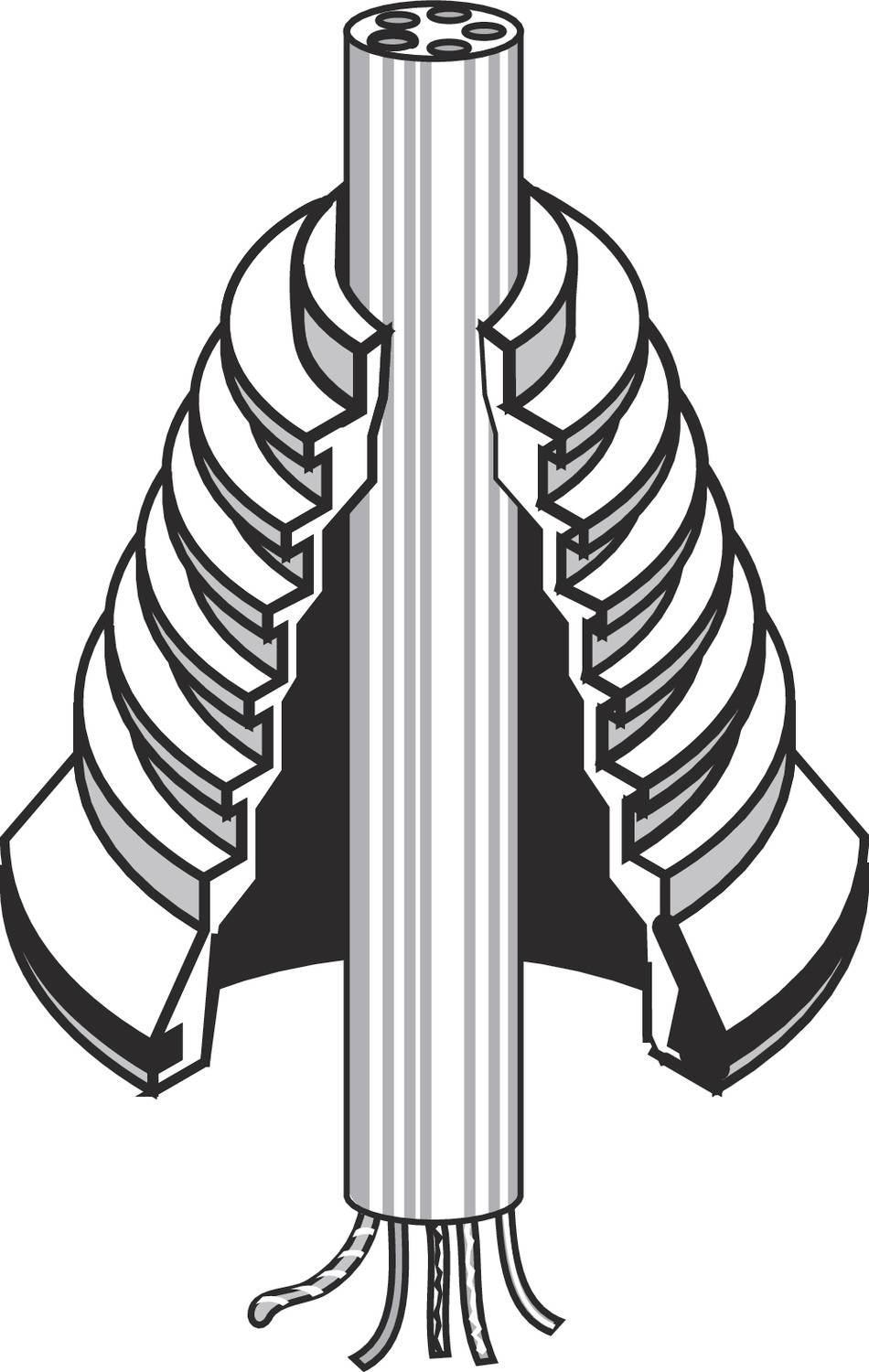 Hensel KST 70 Stufenstutzen Plattenstärke (max.) 3mm Lichtgrau 1St.