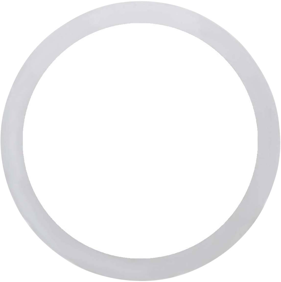 Ein weißer Kreis auf grauem Hintergrund. Der Kreis ist gleichmäßig und nimmt den größten Teil des Bildes ein.