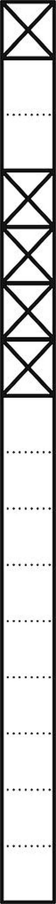 Ein einfaches Gitternetz in fünf Abschnitten.