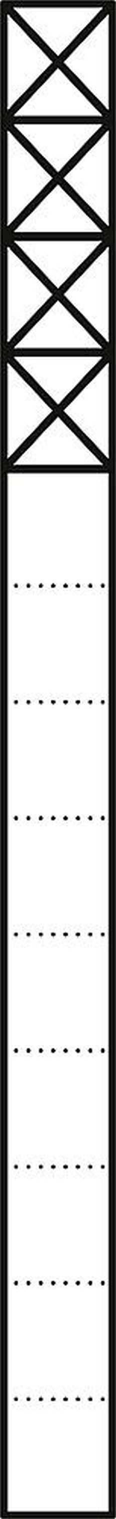 Dekoratives Muster mit abwechselnden diagonalen und horizontalen Linien, die ein symmetrisches Design über die gesamte Höhe bilden.