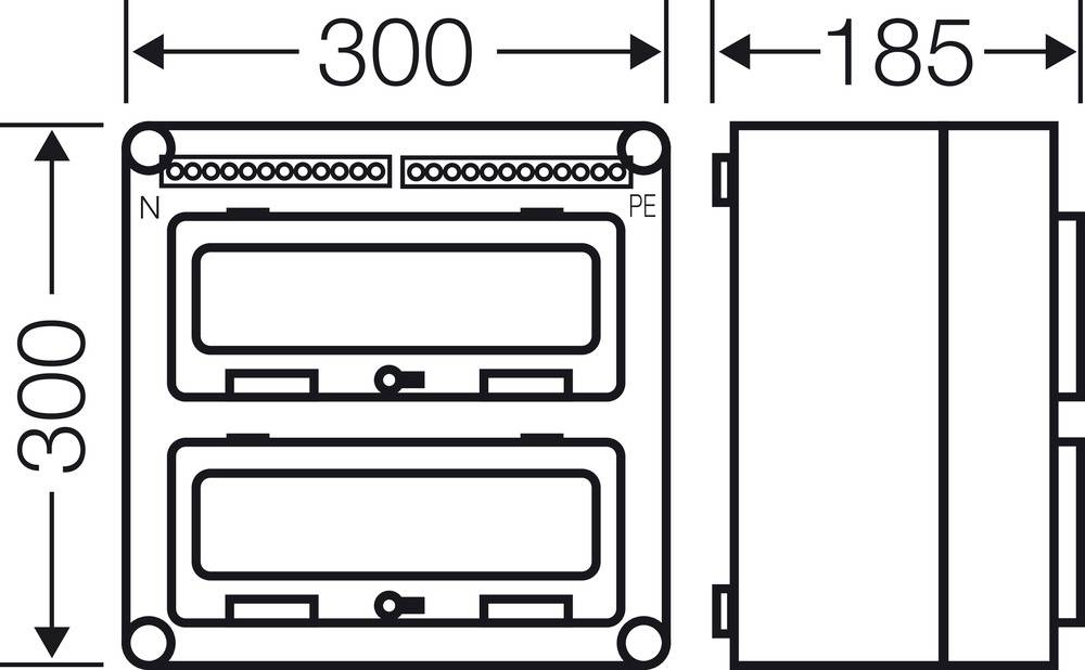 Hensel 2000603 Mi 1222 Kleinverteiler Aufputz Anzahl Teilungen = 24 Anzahl Reihen = 2 Inhalt 1St.