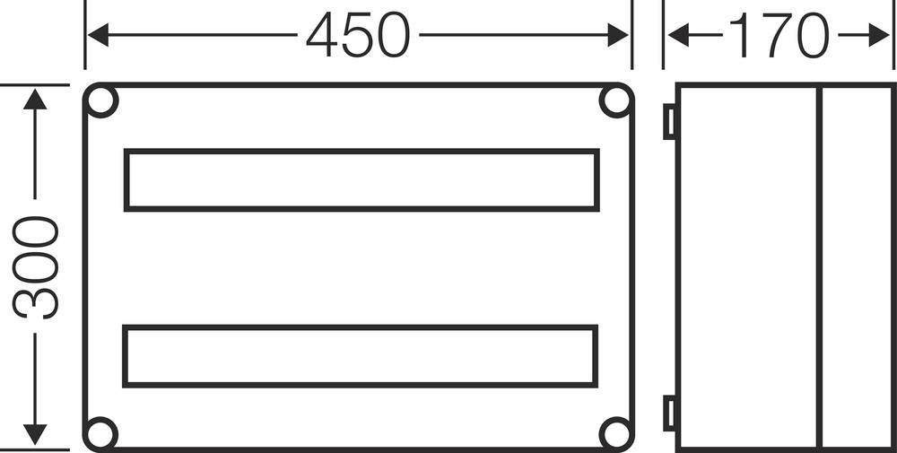 Hensel 20001437 Mi 1331 Kleinverteiler Aufputz Anzahl Teilungen = 36 Anzahl Reihen = 3 Inhalt 1St.
