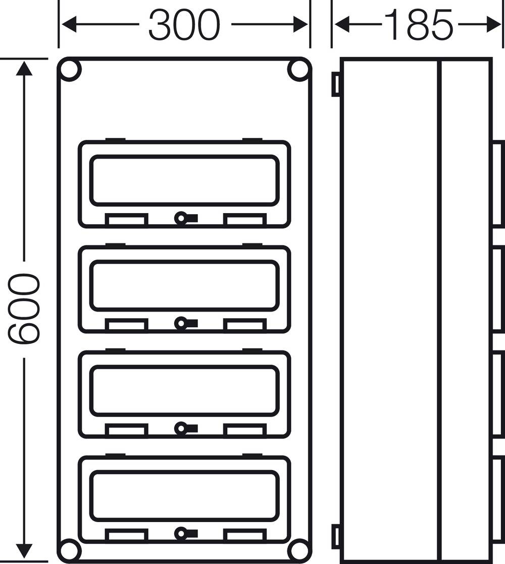 Hensel 2000614 Mi 1445 Kleinverteiler Aufputz Anzahl Teilungen = 48 Anzahl Reihen = 4 Inhalt 1St.