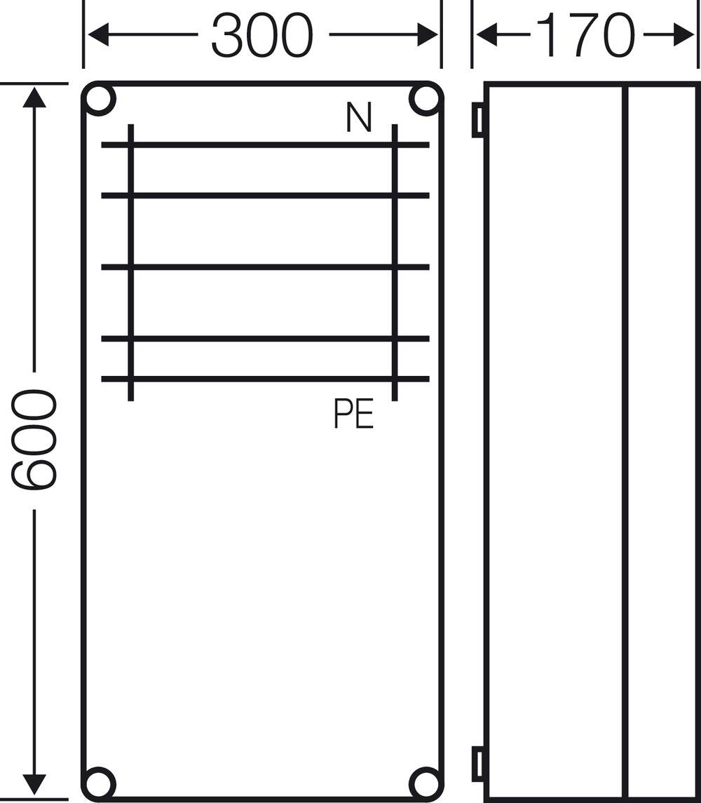 Hensel 2000793 Mi 6459 Verteilerschrank Aufputz Inhalt 1St.