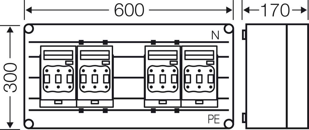 Hensel 2000670 Sicherungshalter Sicherungsgröße = 0 3polig 125A 800V