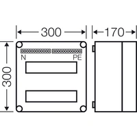 Hensel 2000604 Mi 1224 Kleinverteiler Aufputz Anzahl Teilungen = 24 Anzahl Reihen = 2 Inhalt 1St. Hensel 2000604 Mi 1224 Kleinverteiler Aufputz Anzahl Teilungen = 24 Anzahl Reihen = 2 Inhalt 1St.