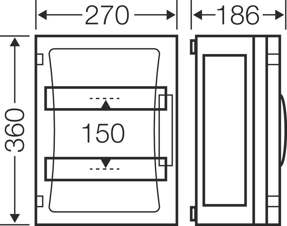 Hensel 68000181 FP 1249 Kleinverteiler Aufputz Anzahl Teilungen = 24 Anzahl Reihen = 2 Inhalt 1St.