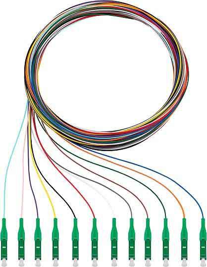 Rutenbeck 228040402 Glasfaser LWL Anschlusskabel [12x LC-Stecker - 12x offene Kabelenden] Singlemode OS2