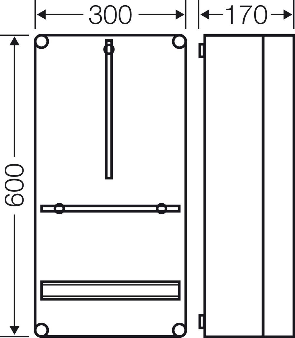 Hensel Mi 2400 2000080 Gehäuse 300 x 600 x 170 Kunststoff 1St.