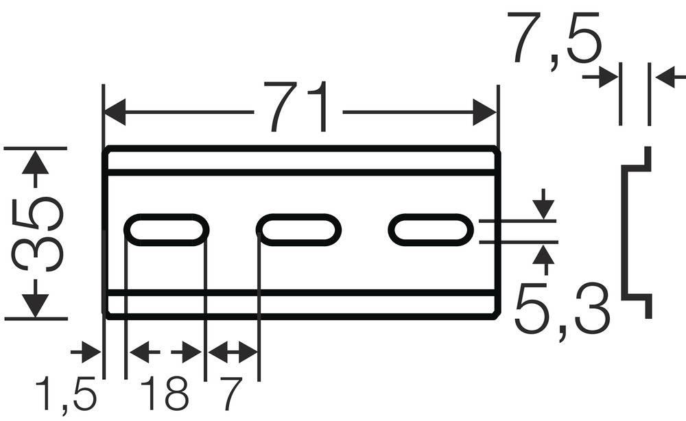 Hensel DK TS 01 62000262 Tragschiene Stahl 71mm 1St.