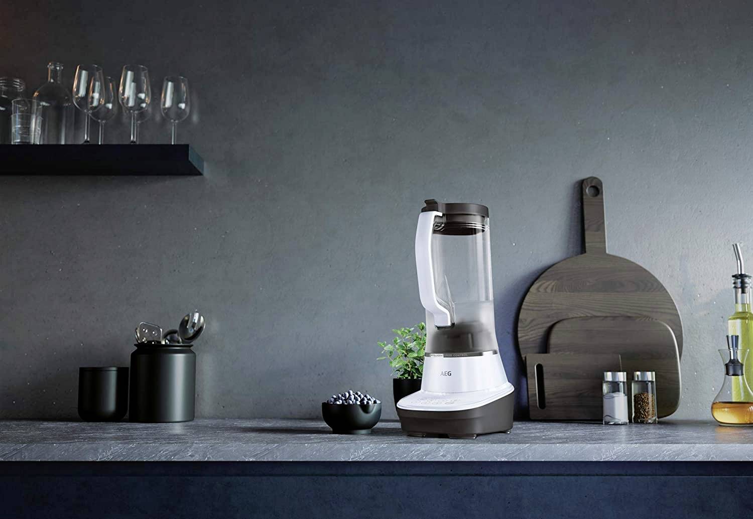 AEG TB7-1-6WWM Standmixer 900W Edelstahl (gebürstet), Weiß