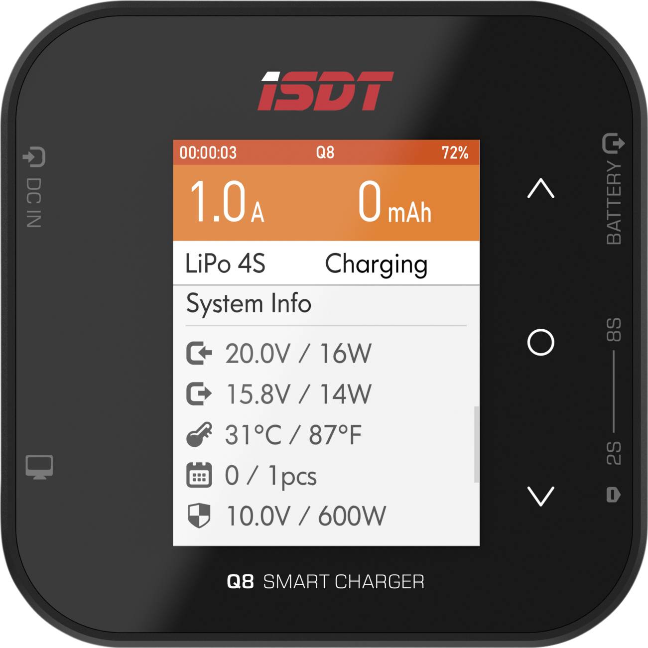 ISDT Q8 Nano Modellbau-Ladegerät 20.0 A LiFePO, LiIon, LiPo, LiHV, Blei, NiMH Schnellladefunktion, Grafische Anzeige, USB-Ladeausgang