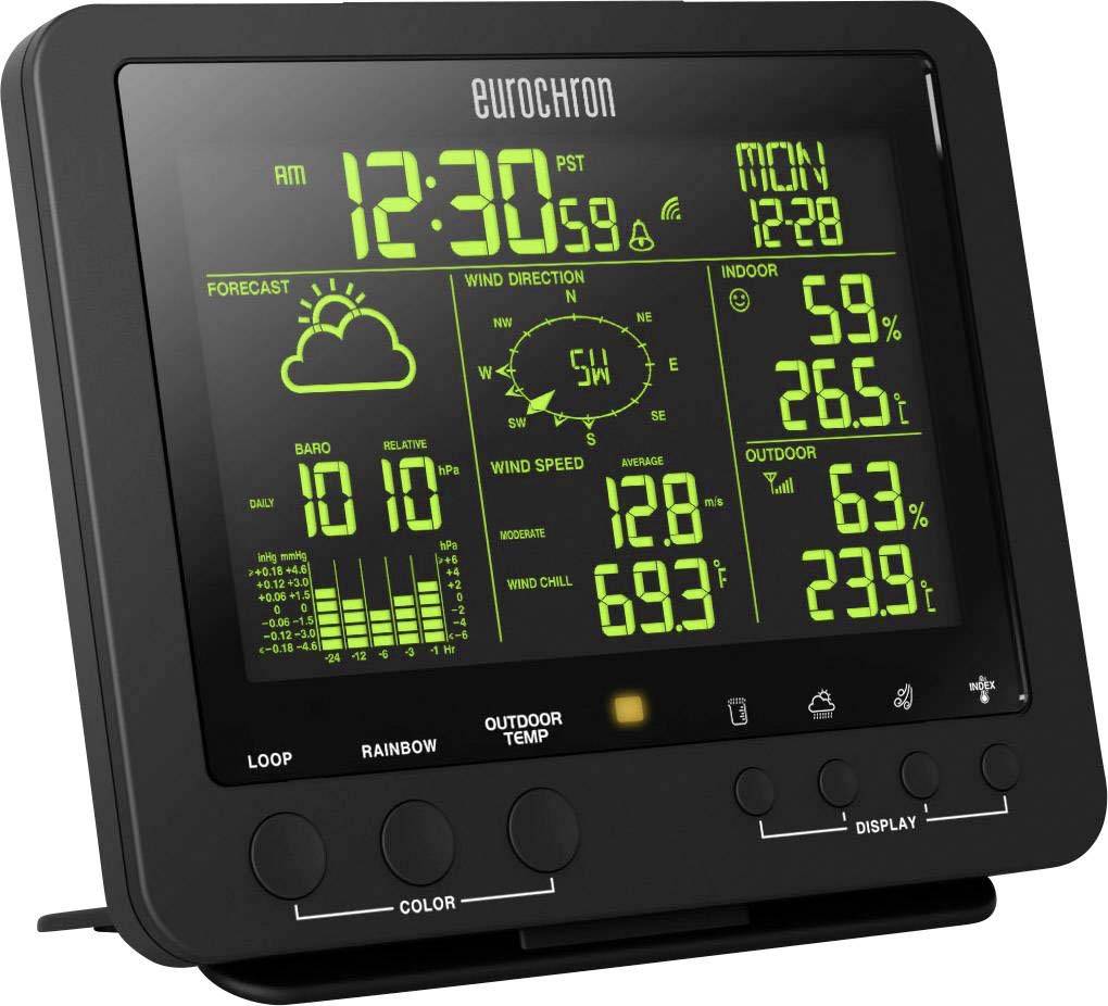 Eurochron RC Pro EC-4596440 Funk-Wetterstation Vorhersage für 12 bis 24 Stunden