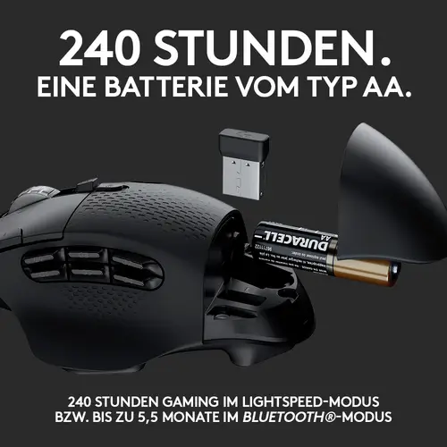 Logitech Gaming G604 Lightspeed Kabellose Gaming-Maus Bluetooth® Optisch Schwarz 15 Tasten 16000 dp Logitech Gaming G604 Lightspeed Kabellose Gaming-Maus Bluetooth® Optisch Schwarz 15 Tasten 16000 dp