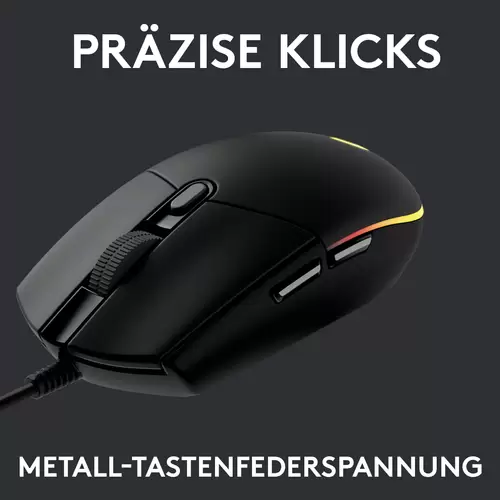 Logitech Gaming G203 LIGHTSYNC Gaming-Maus USB Optisch Schwarz 6 Tasten 8000 dpi Logitech Gaming G203 LIGHTSYNC Gaming-Maus USB Optisch Schwarz 6 Tasten 8000 dpi