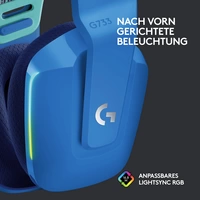 Logitech Gaming G733 LIGHTSPEED Gaming On Ear Headset Funk 7.1 Surround Blau Lautstärkeregelung Logitech Gaming G733 LIGHTSPEED Gaming On Ear Headset Funk 7.1 Surround Blau Lautstärkeregelung