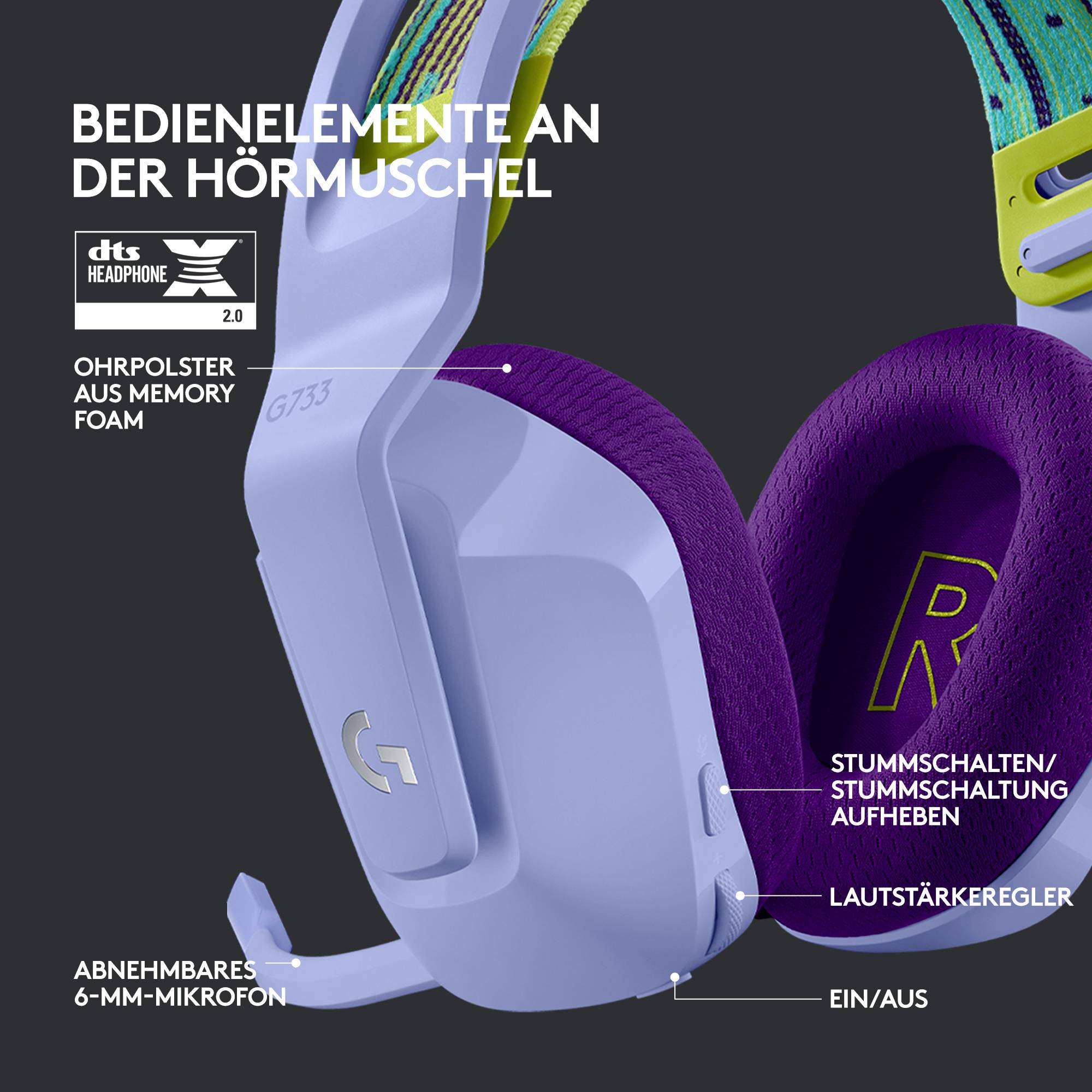 Logitech G G733 LIGHTSPEED Wireless RGB Gaming Headset