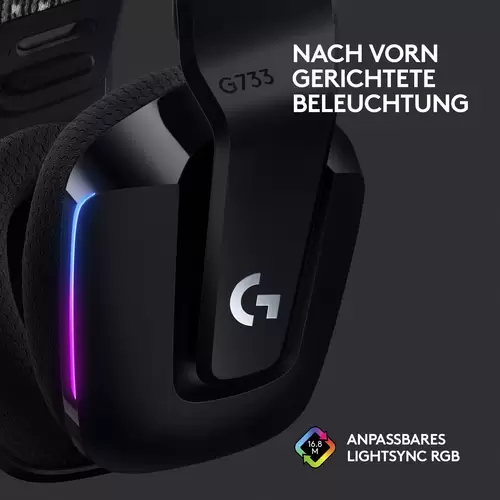 Logitech Gaming G733 LIGHTSPEED On Ear Headset Funk 7.1 Surround Schwarz Lautstärkeregelung Gaming Logitech Gaming G733 LIGHTSPEED On Ear Headset Funk 7.1 Surround Schwarz Lautstärkeregelung Gaming