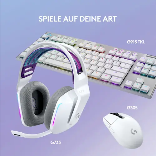 Logitech Gaming G733 LIGHTSPEED On Ear Headset Funk 7.1 Surround Weiß Lautstärkeregelung Gaming Logitech Gaming G733 LIGHTSPEED On Ear Headset Funk 7.1 Surround Weiß Lautstärkeregelung Gaming