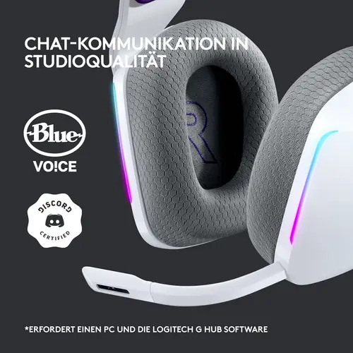 Logitech Gaming G733 LIGHTSPEED On Ear Headset Funk 7.1 Surround Weiß Lautstärkeregelung Gaming Logitech Gaming G733 LIGHTSPEED On Ear Headset Funk 7.1 Surround Weiß Lautstärkeregelung Gaming