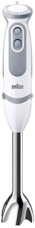 Braun MultiQuick 5 Vario Stabmixer 1000 W mit Messbecher, mit Zerkleinereraufsatz, mit Stabmixaufsatz Grau, Weiß