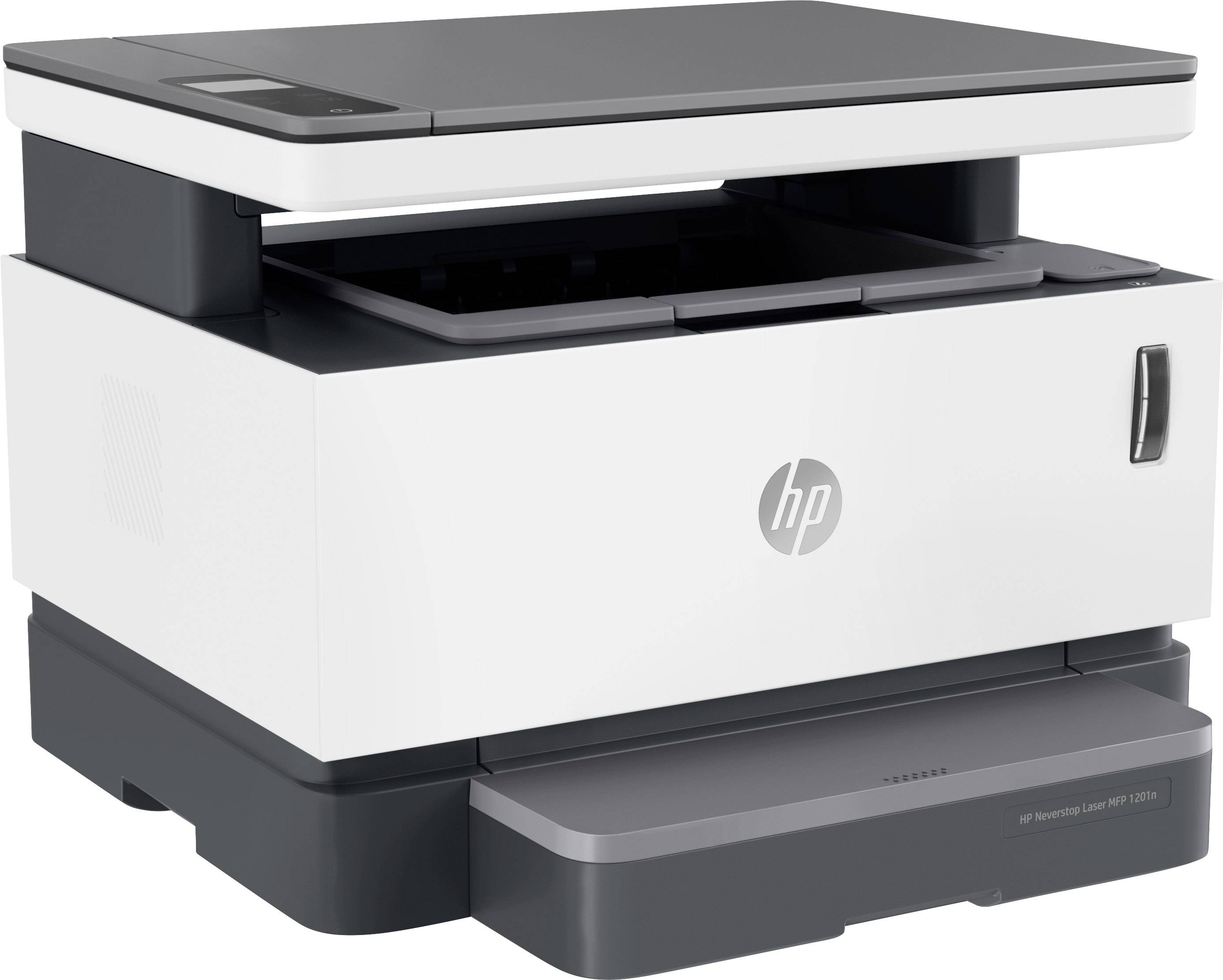 HP Neverstop Laser MFP 1201n Schwarzweiß Laser Multifunktionsdrucker A4 Drucker, Scanner, Kopierer Toner-Nachfüllsystem, LAN