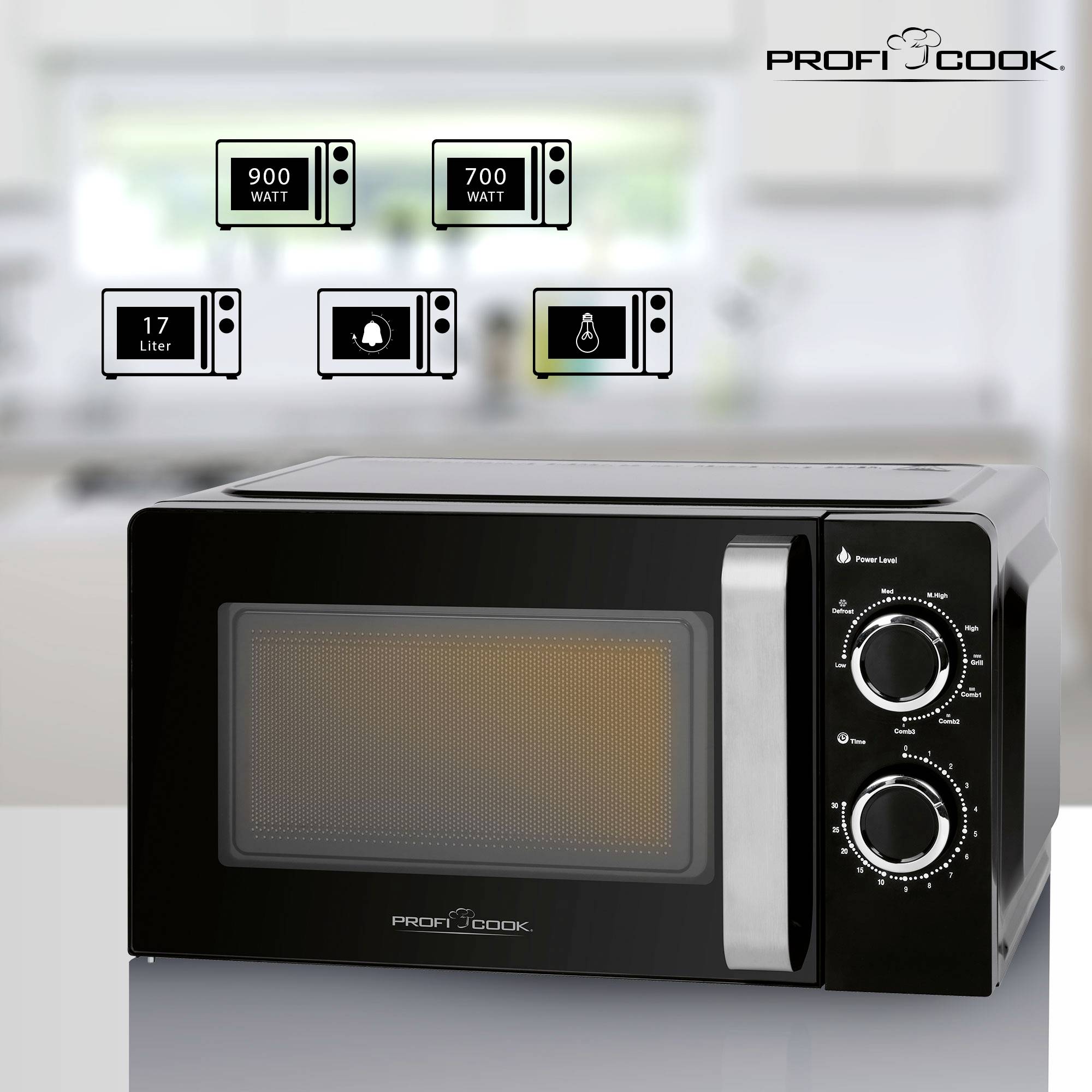 Profi Cook PC-MWG 1208 Mikrowelle Schwarz 700 W