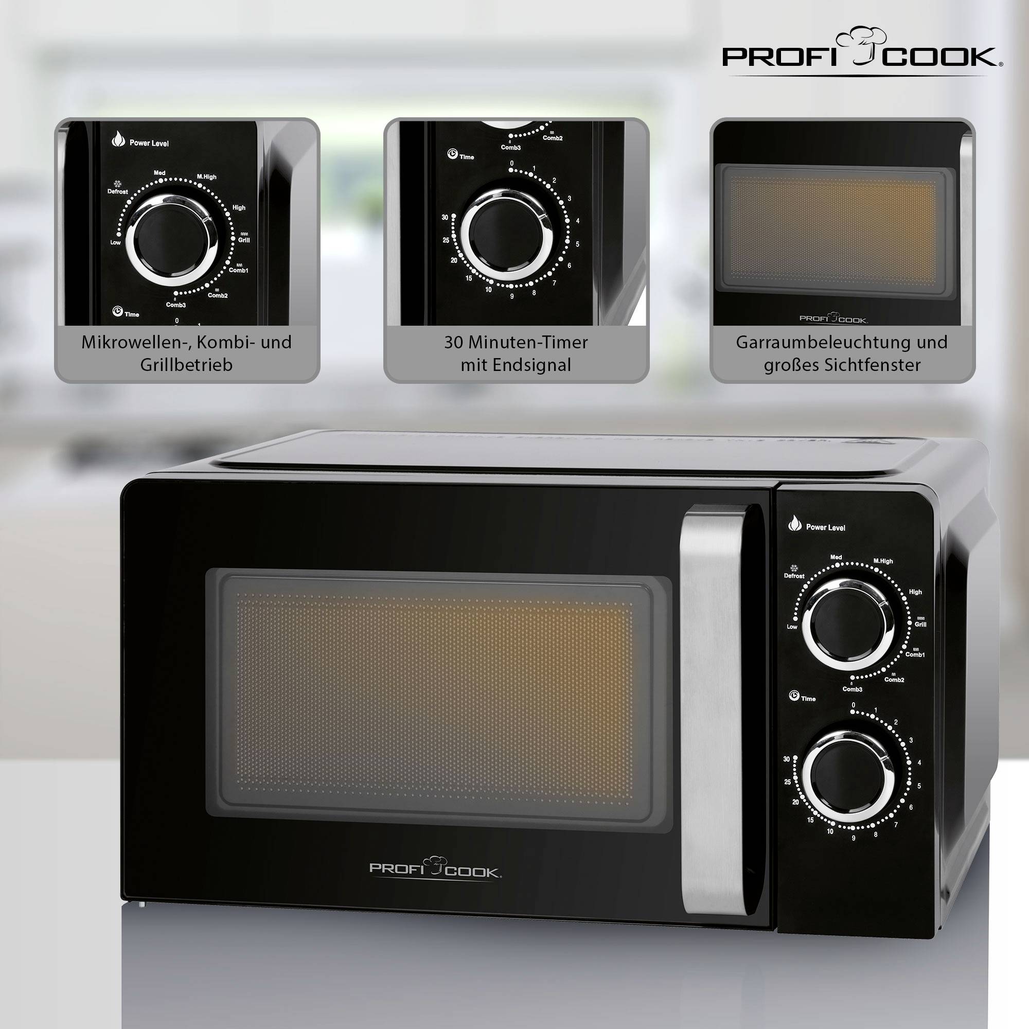 Profi Cook PC-MWG 1208 Mikrowelle Schwarz 700 W