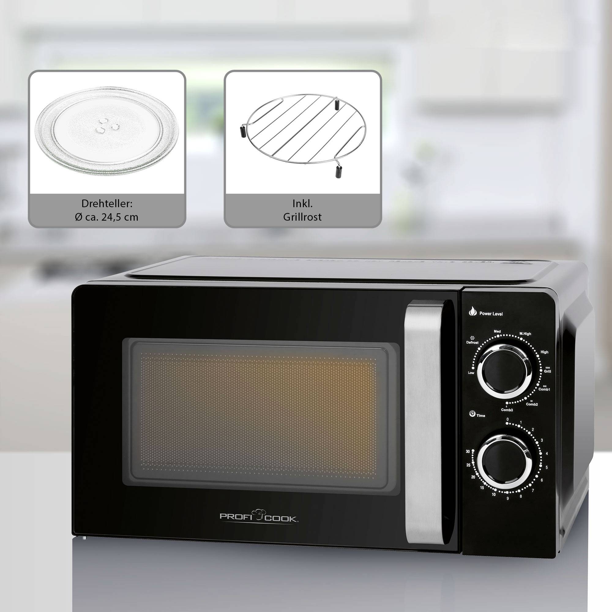 Profi Cook PC-MWG 1208 Mikrowelle Schwarz 700 W