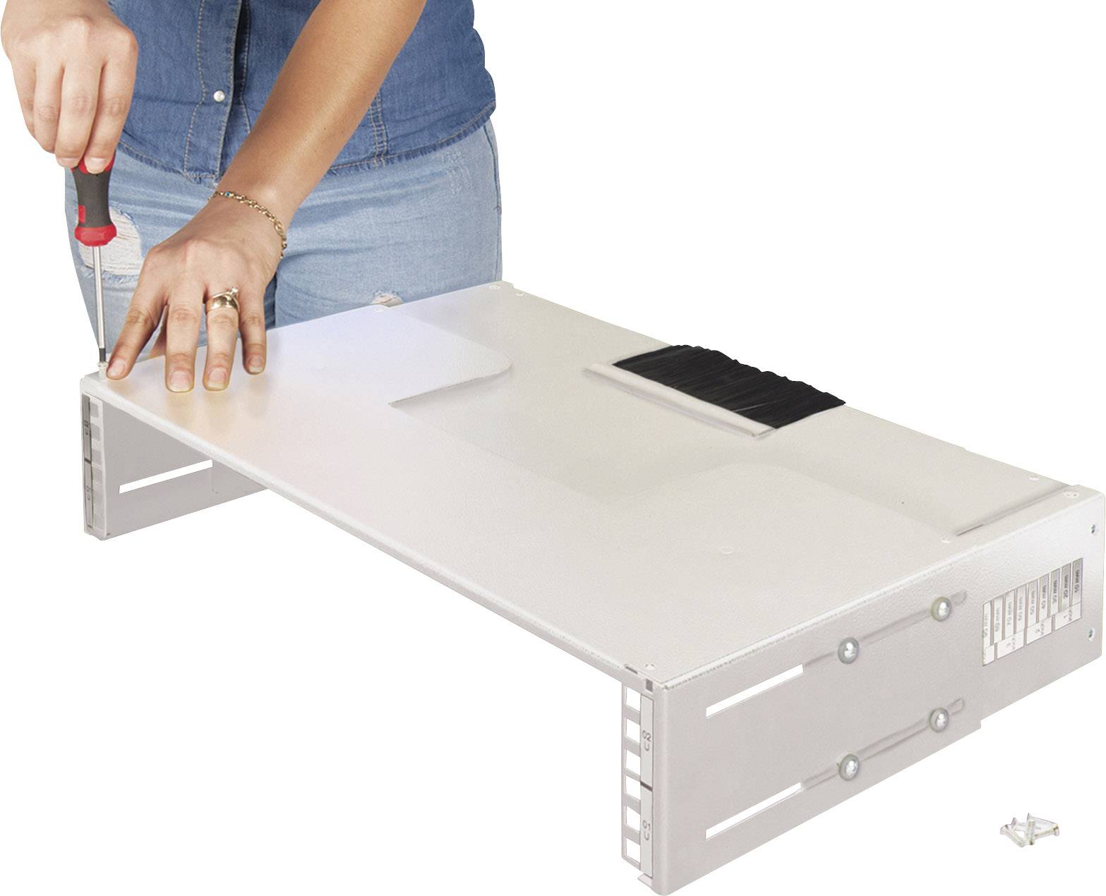 Digitus DN-19-PB-TB 19 Zoll Netzwerkschrank-Geräteboden Grau, Grau (RAL 7035)