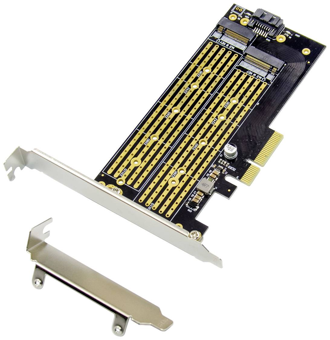 Digitus DS-33172 2+1 Port M.2 Controller PCIe x4 Passend für (SSD): 2230, 2242, 2260, 2280, 22110 inkl. Low-Profile Slotblech