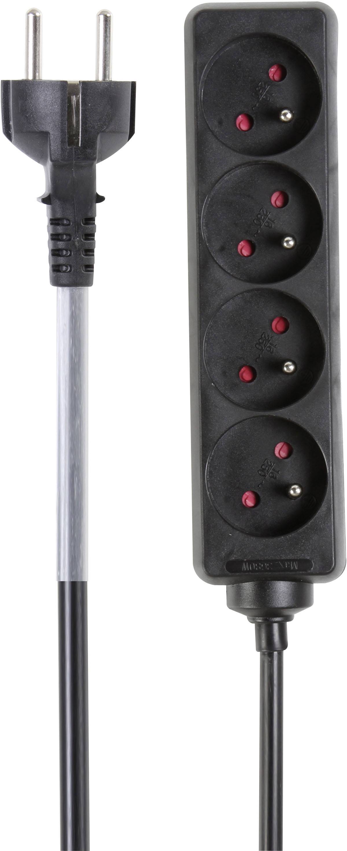 Perel EB4STB25HQ Steckdosenleiste 4fach Schwarz 1St.