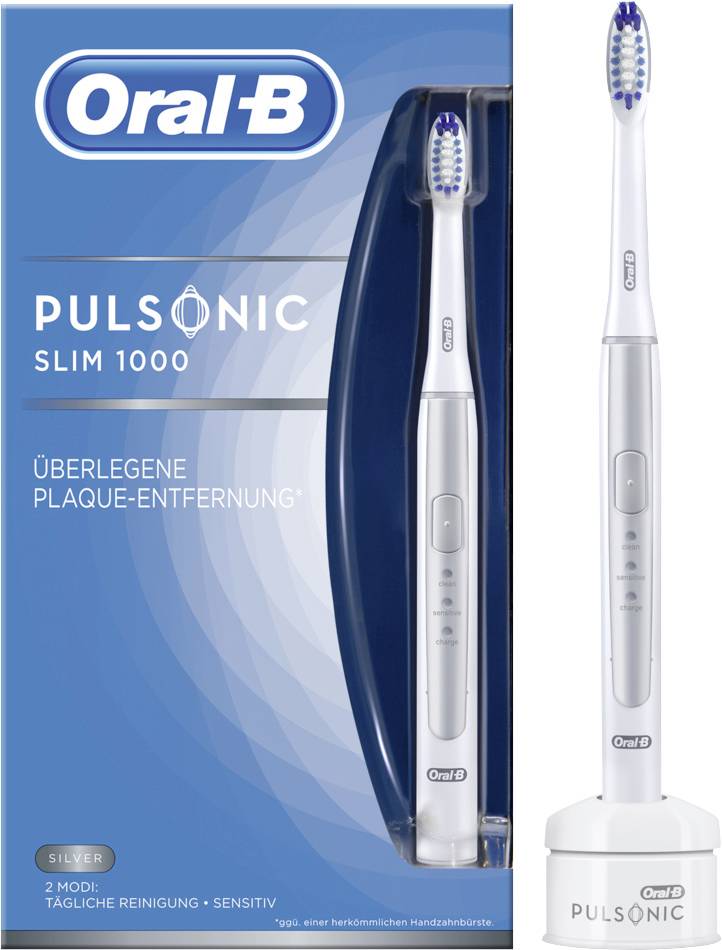 Oral-B Pulsonic Slim 1000 80312239 Elektrische Zahnbürste Schallzahnbürste Silber