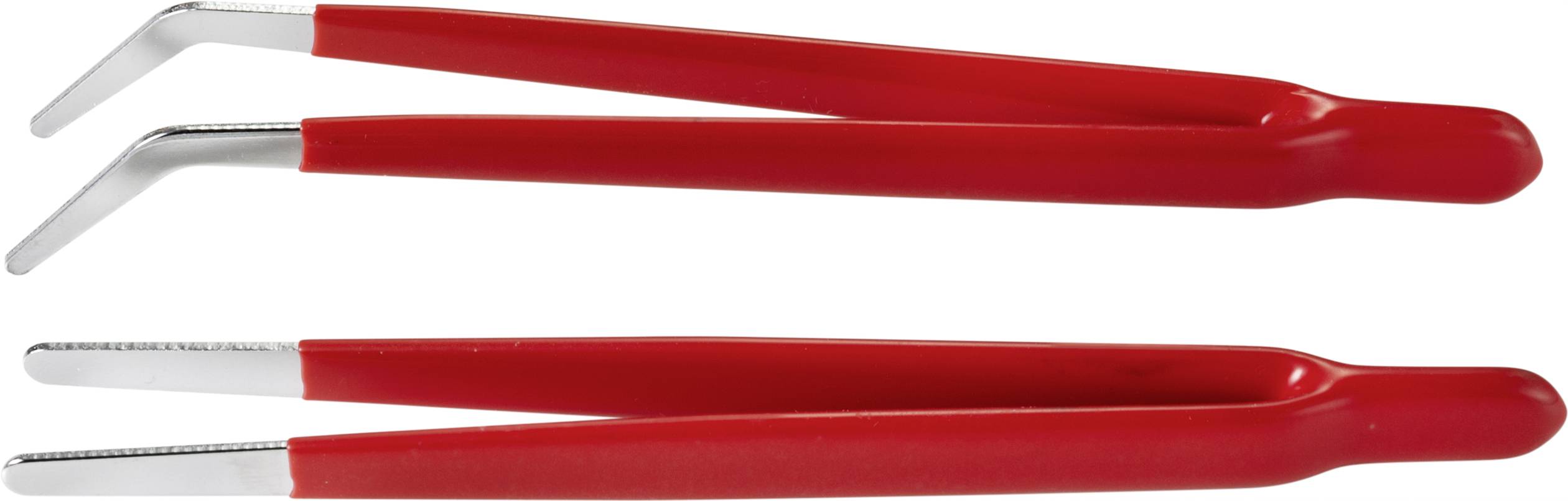 TOOLCRAFT TO-6897171 Pinzetten-Set 2teilig Flach-rund, Flach-rund, gebogen