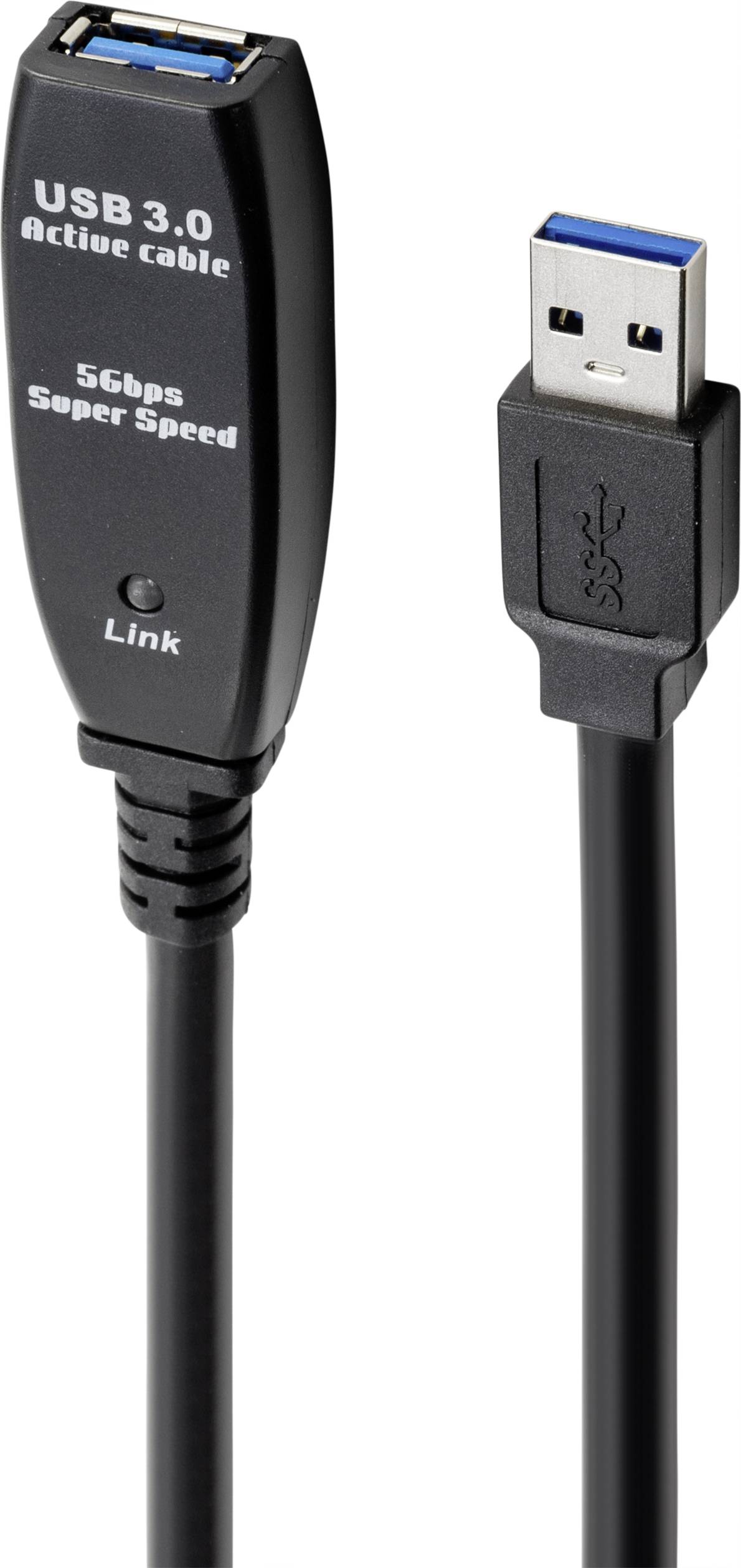Renkforce USB-Kabel USB 3.2 Gen1 USB-A Stecker, USB-A Buchse 20.00m Schwarz Aktiv mit Signalverstärkung RF-4598350