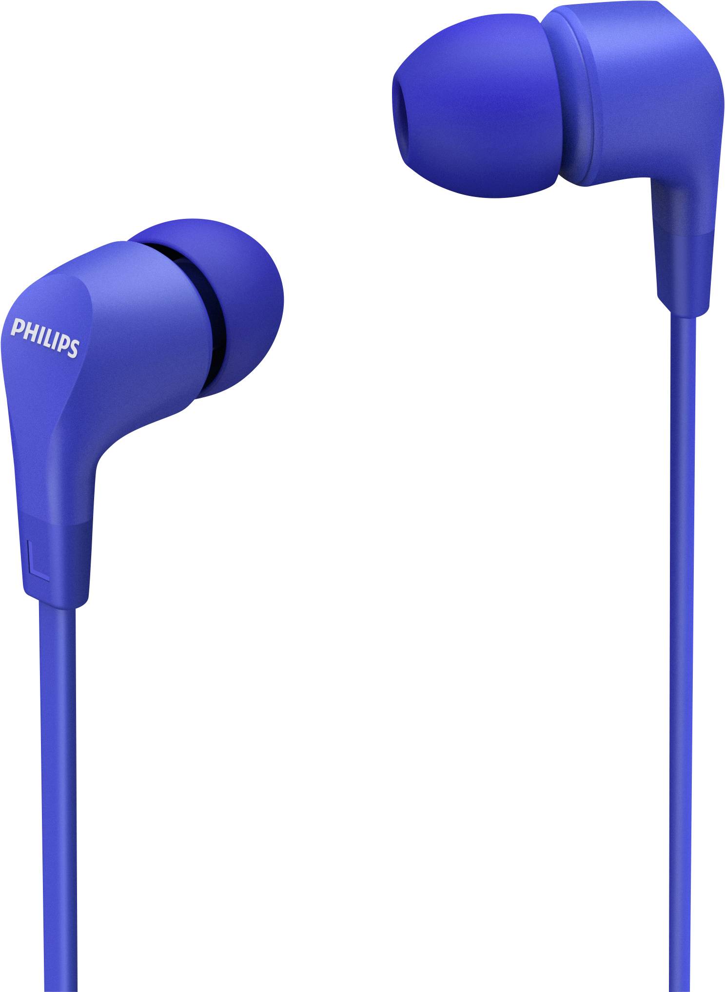 Philips E1105BL In Ear Kopfhörer kabelgebunden Blau Lautstärkeregelung