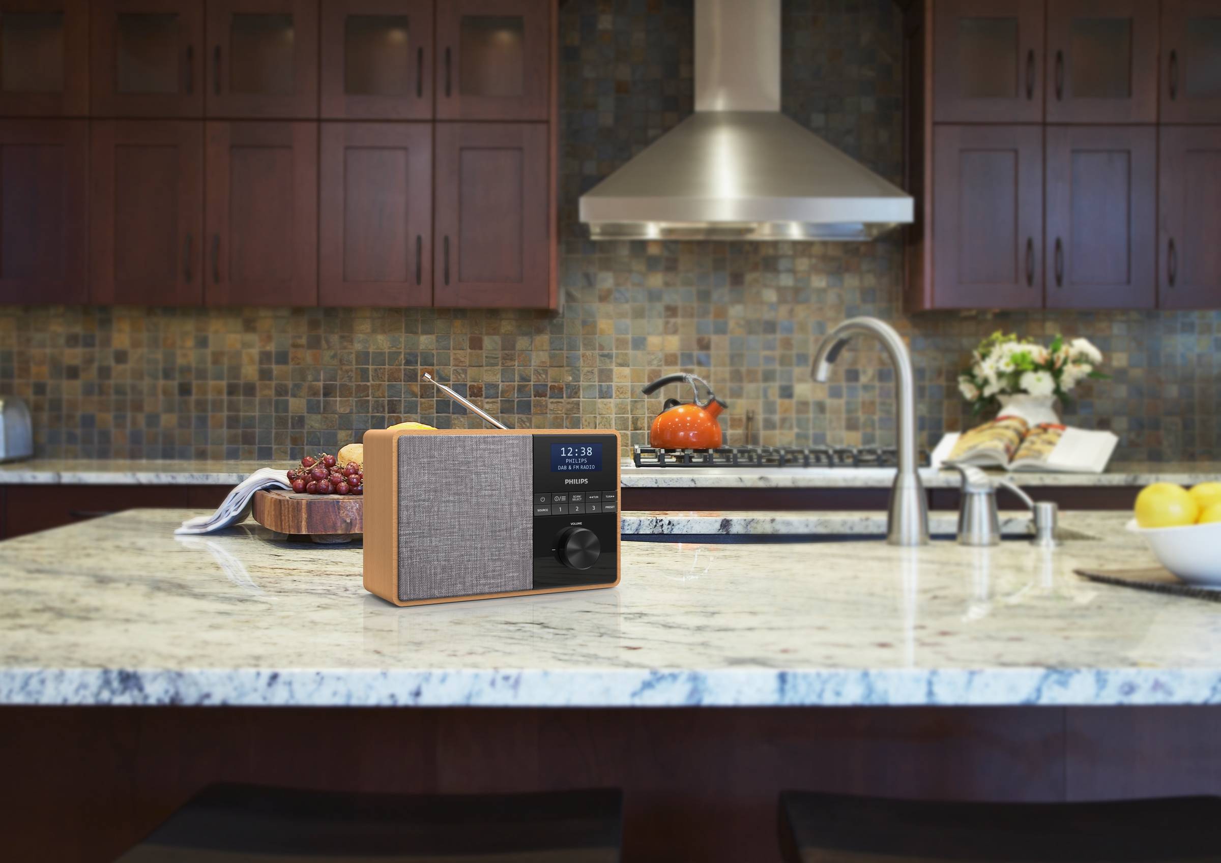 Philips R5505 Küchenradio DAB+, DAB, UKW Bluetooth®, DAB+, UKW Braun, Grau