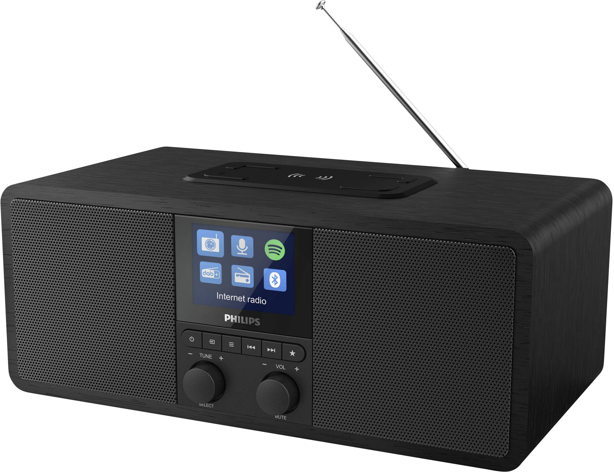 Philips R8805 Internet Radiowecker Internet, DAB+, DAB, UKW Bluetooth®, Internetradio, UKW Akku-Ladefunktion, Spotify Schwarz