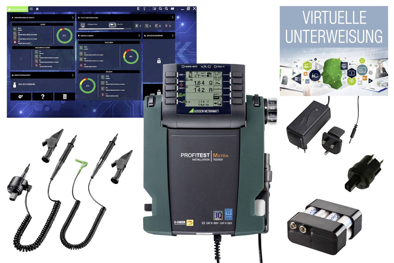 Gossen Metrawatt Profitest MXTRA IQ VDE-Prüfgeräte-Set, Installationstester-Set, Maschinentester ka